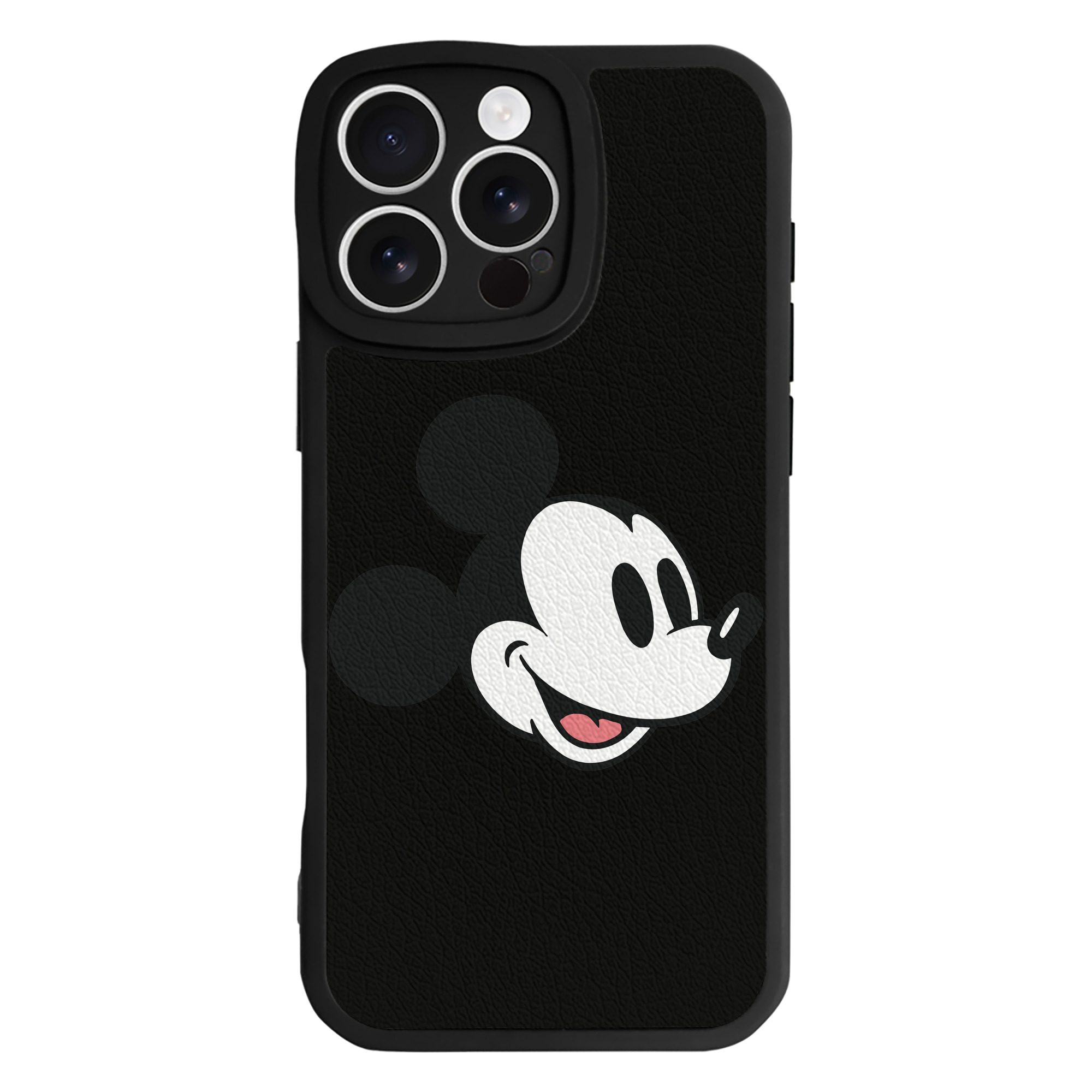 （画像用） ミッキーマウス Mickey Mouse 【iPhone 16シリーズ対応】シリコンスマホケース（レザー調） 材質：シリコン